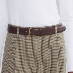 Essential Solid Brass Leather Wide Belt